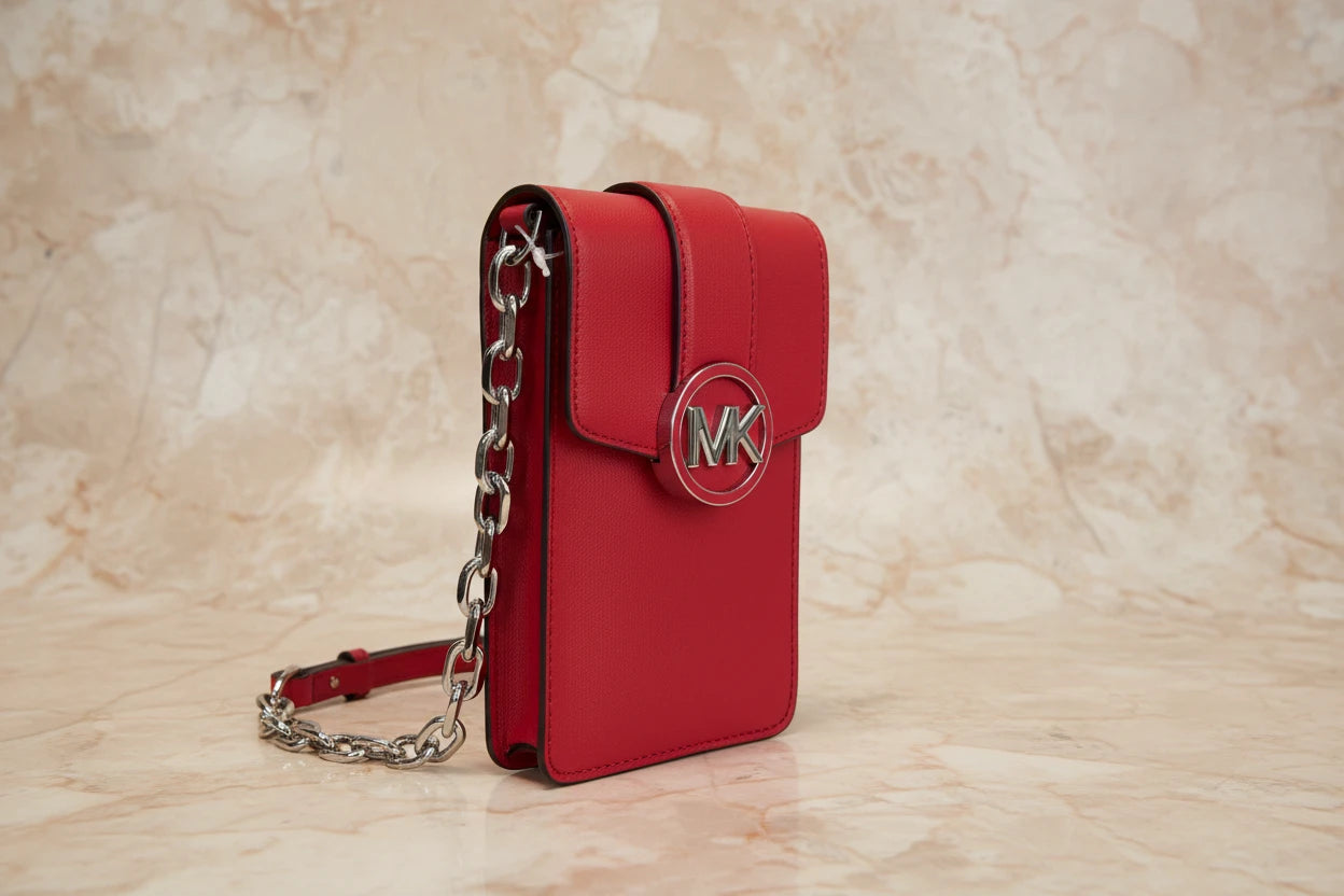 MICHAEL KORS CARMEN SMARTPHONE CROSSBODY - RED
