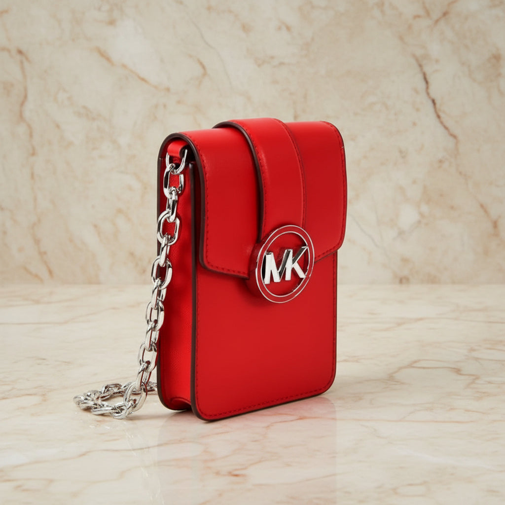 MICHAEL KORS CARMEN SMARTPHONE CROSSBODY - RED