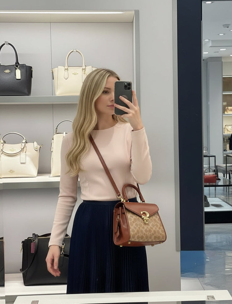 حقيبة كوتش سامي 21 بمقبض علوي - لون بني صدئ مميز