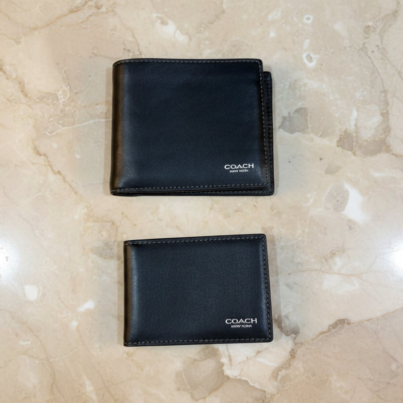COACH MEN’S 3 in 1 BIFOLD WALLET - WITH INSERT - BLACK