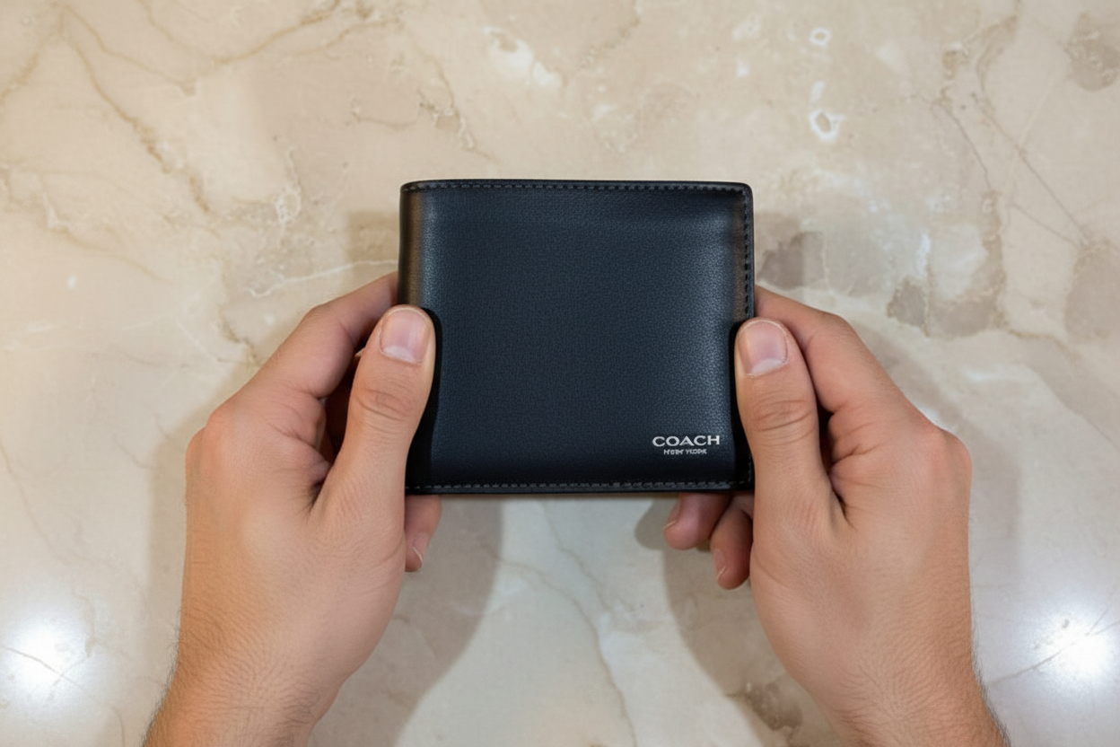 COACH MEN’S 3 in 1 BIFOLD WALLET - WITH INSERT - BLACK