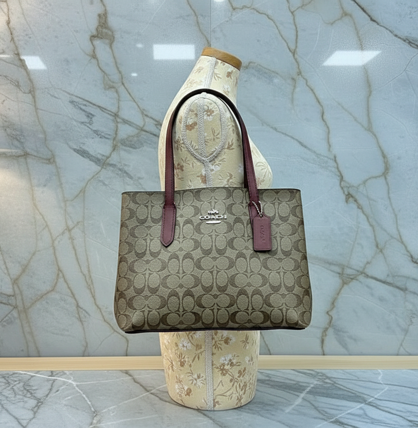 COACH AVENUE CARRYALL IN SIGNATURE BROWN/PINK