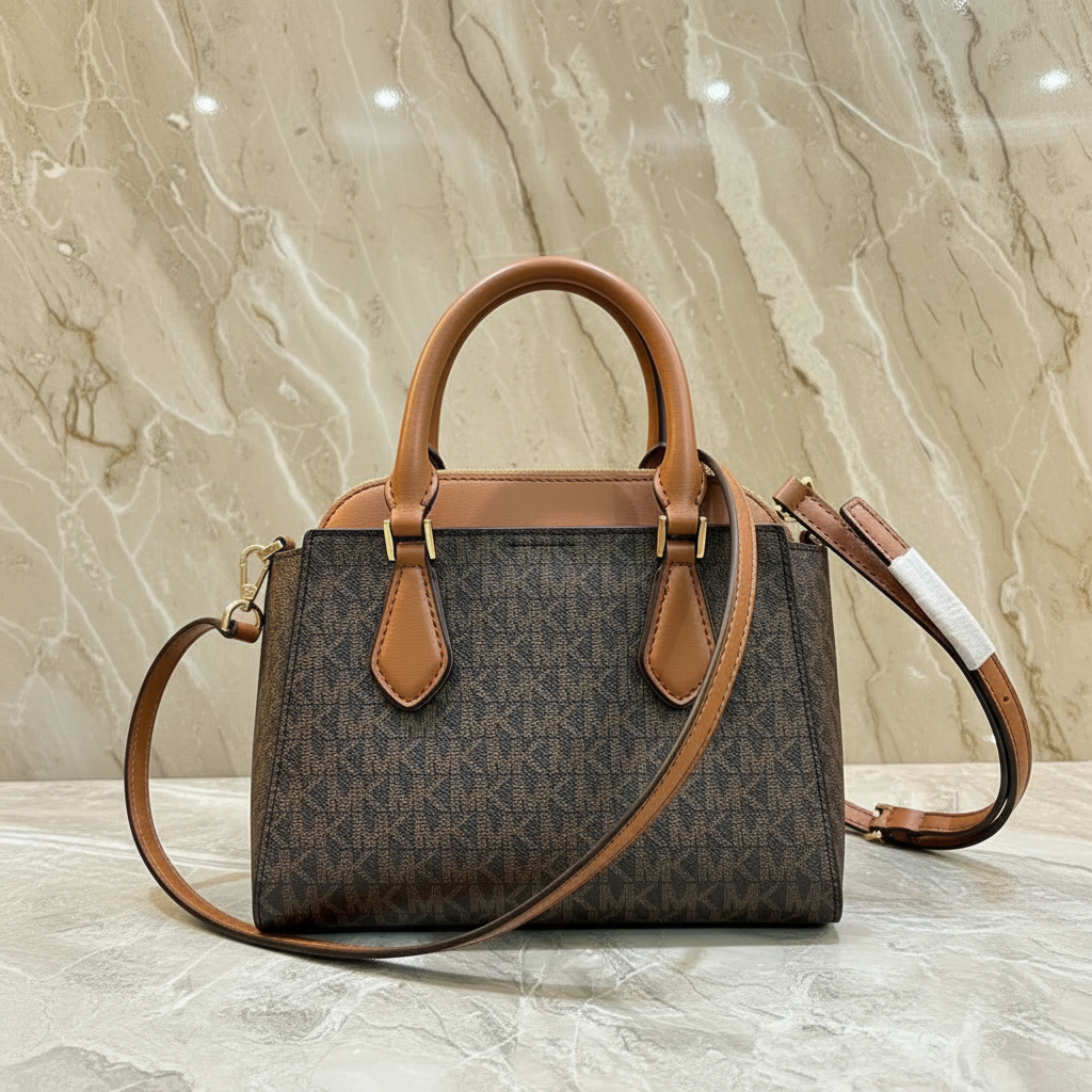 MICHAEL KORS SMALL DARIA 3 in 1 SATCHEL -  BROWN ACORN