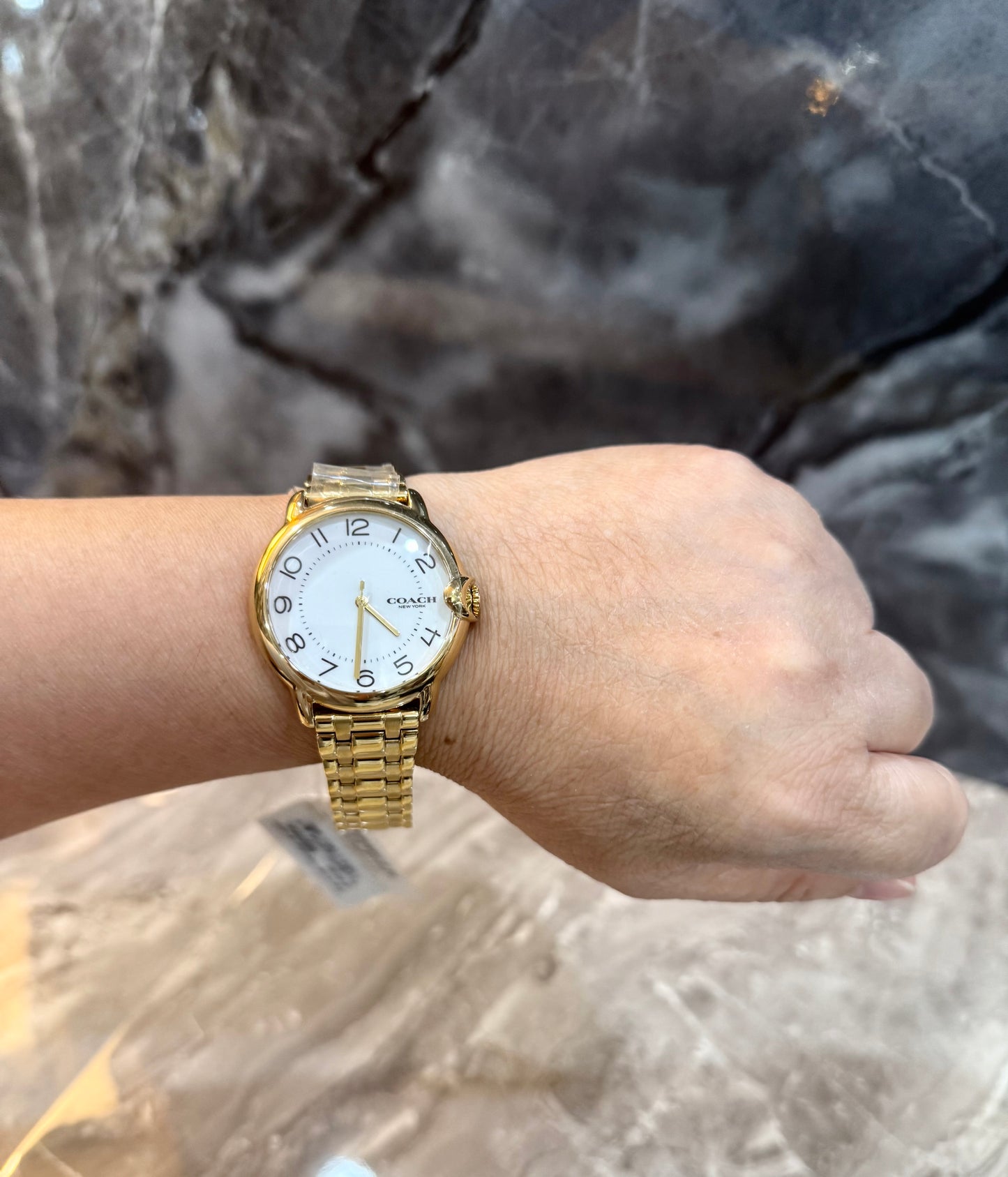 ساعة كوتش إليوت كوارتز من الفولاذ المقاوم للصدأ مطلية بالذهب - مينا صغير