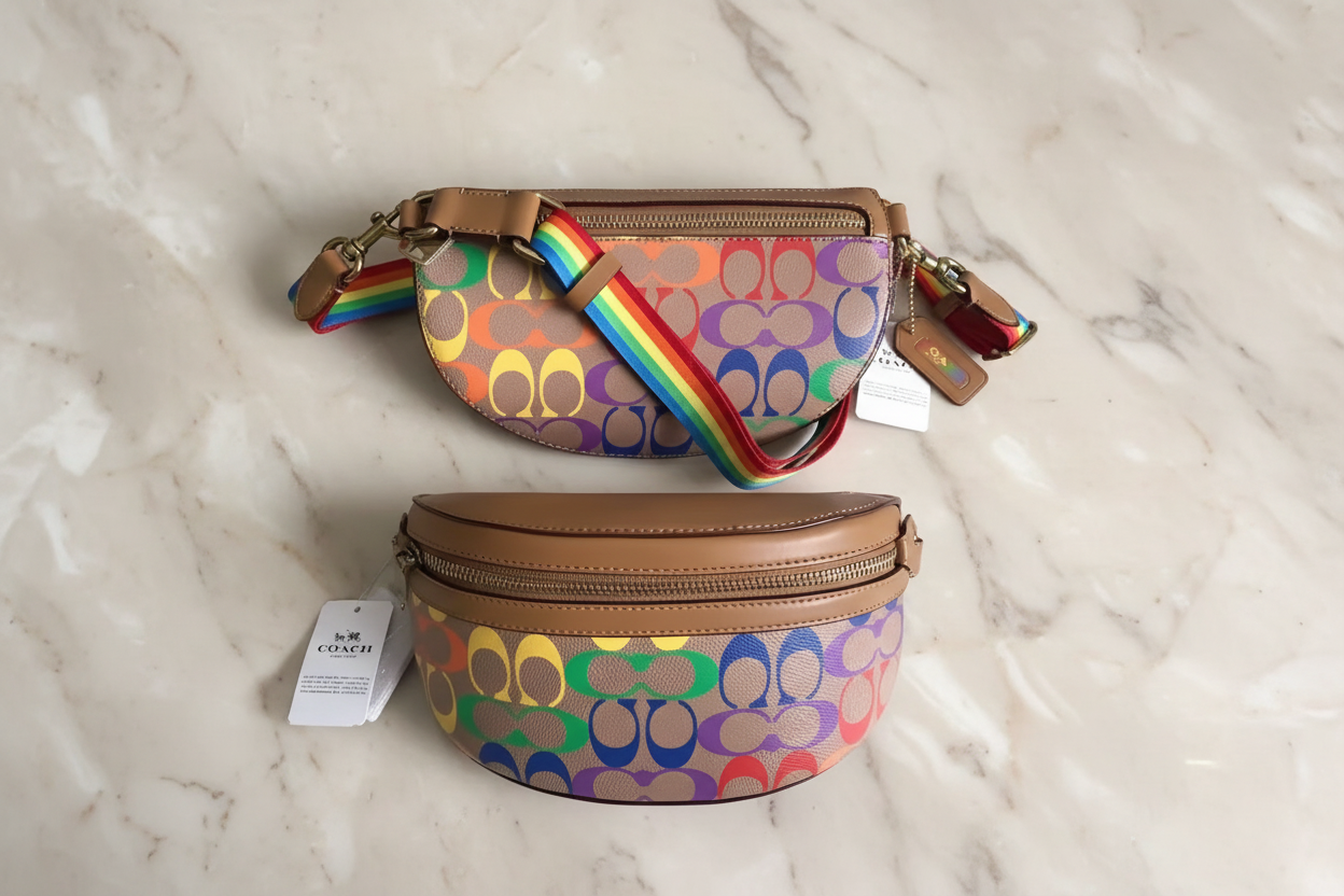 COACH BETHANY WAISTPACK/BELTBAG/BODYBAG - IN RAINBOW SIGNATURE - MISSING PRICE TAG