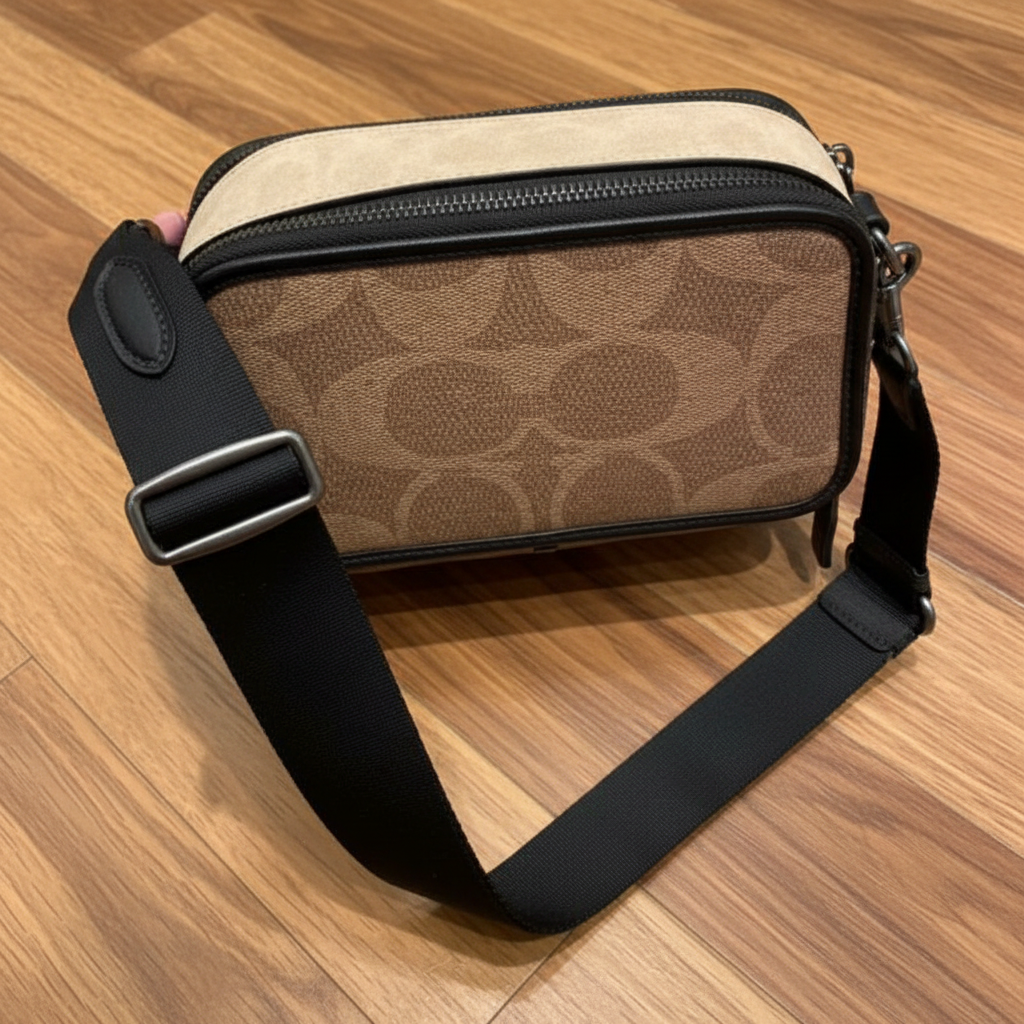 COACH WYATT CAMERA BAG - MULTI COLOR BLOCKED SAND/TAN