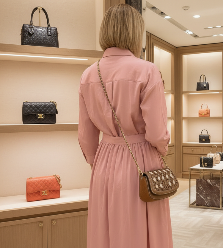 حقيبة كتف/حقيبة يد قابلة للتحويل من قماش بريتن المنسوج من توري بورش - لون موس