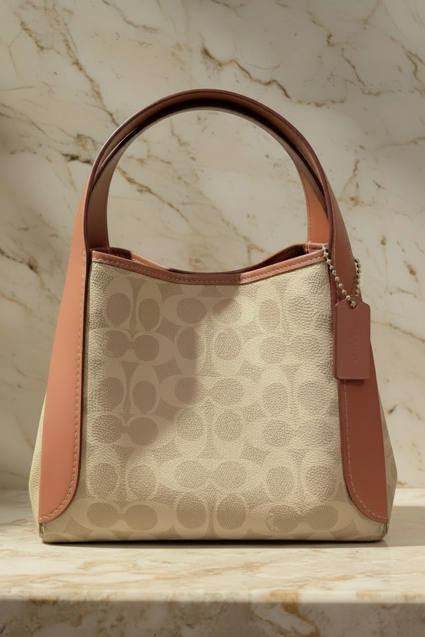 COACH HADLEY HOBO 21 - SIGNATURE CANVAS TAN RUST