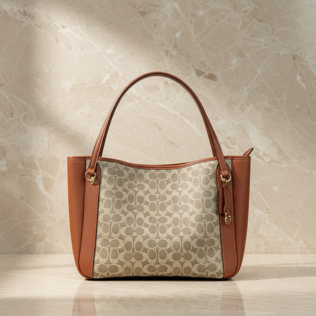 COACH ALANA ZIP TOTE IN SIGNATURE CANVAS - TAN RUST