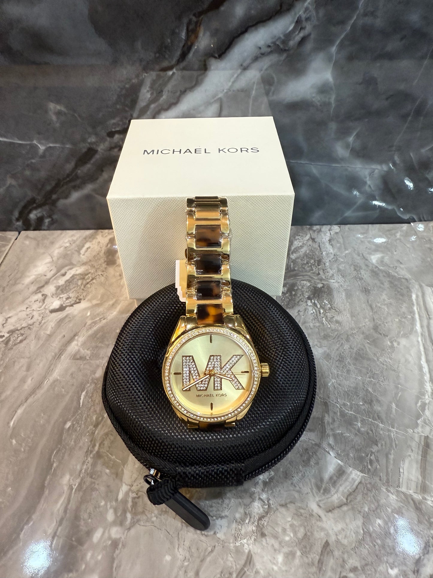 MICHAEL KORS JANELLE WATCH - TRANSLUCENT BROWN - GOLD