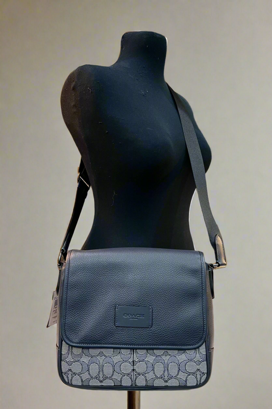 COACH SPRINT MAP BAG 25 SIGNATURE JACQUARD BLUE