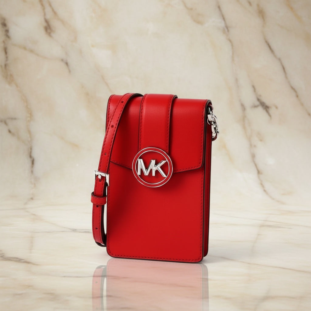 MICHAEL KORS CARMEN SMARTPHONE CROSSBODY - RED