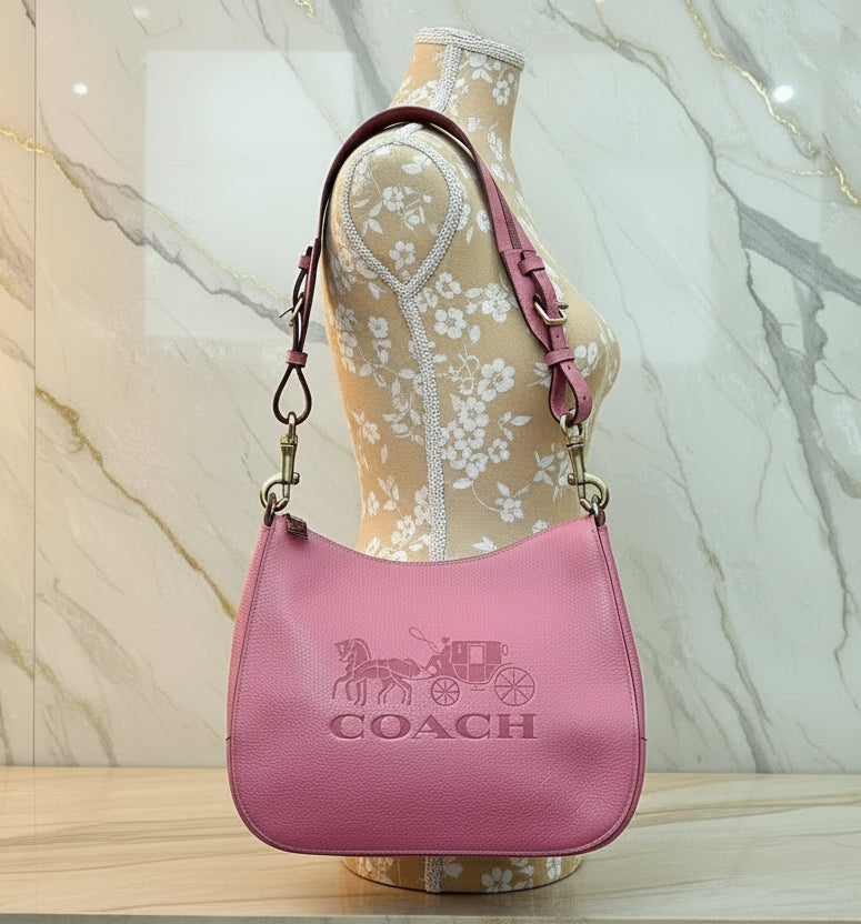 SALE‼️‼️COACH JES HOBO SHOULDER BAG - ROUGE/SILVER