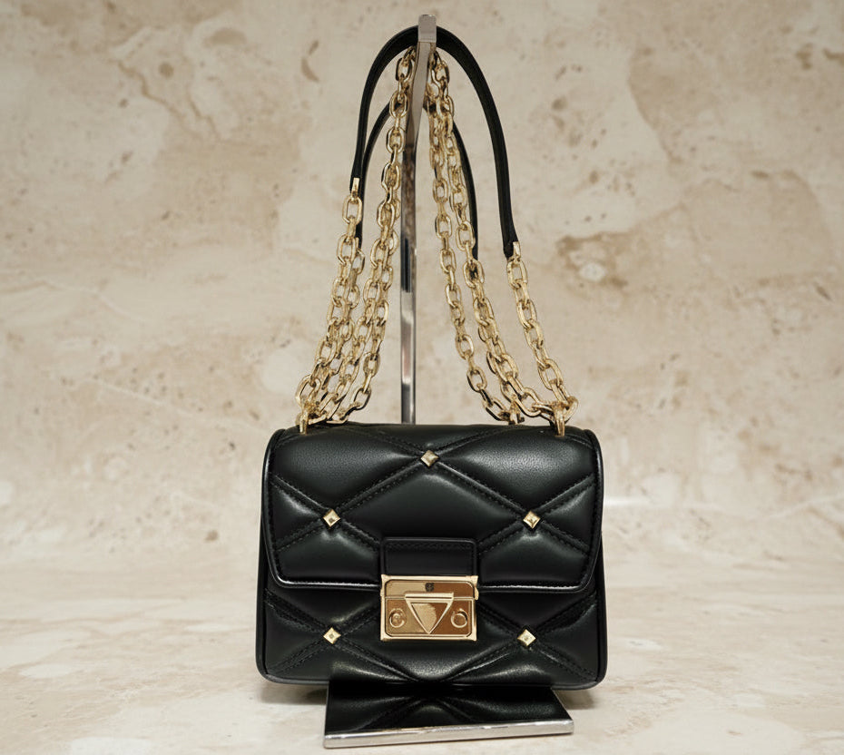 MICHAEL KORS SERENA VEGAN FLAP QUILTED CONVERTIBLE CHAIN SHOULDER BAG/CROSSBODY BAG