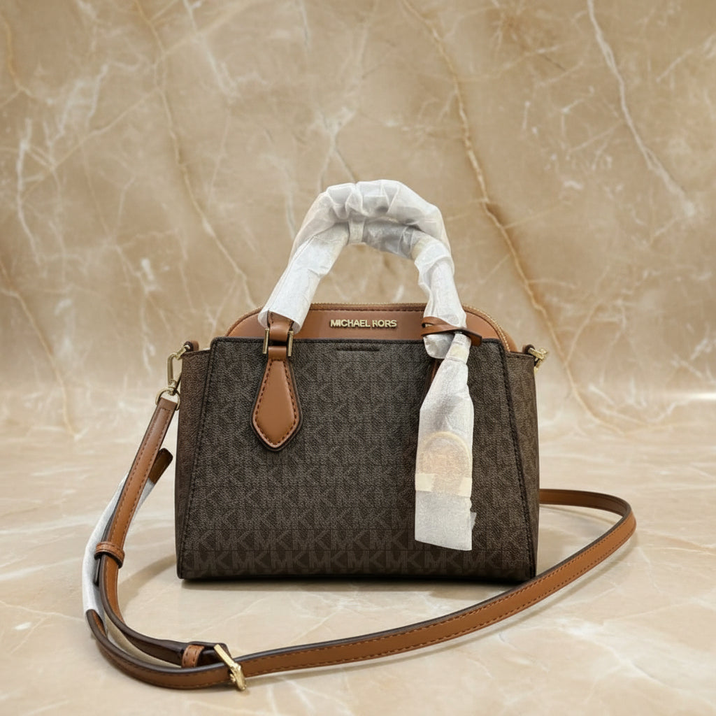 MICHAEL KORS SMALL DARIA 3 in 1 SATCHEL -  BROWN ACORN