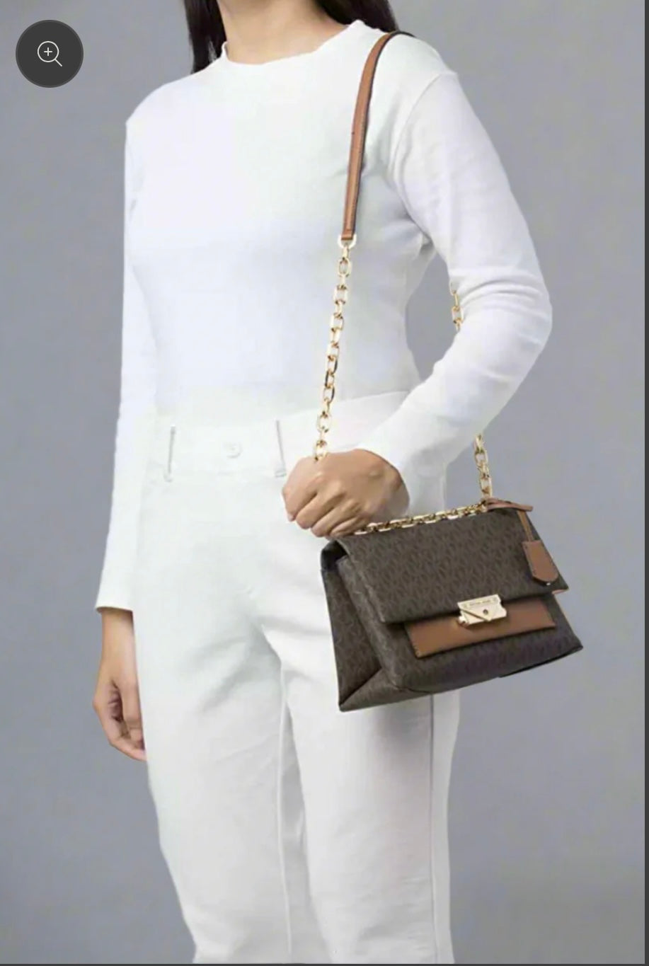 MICHAEL KORS CECE MEDIUM FLAP MONO BROWN