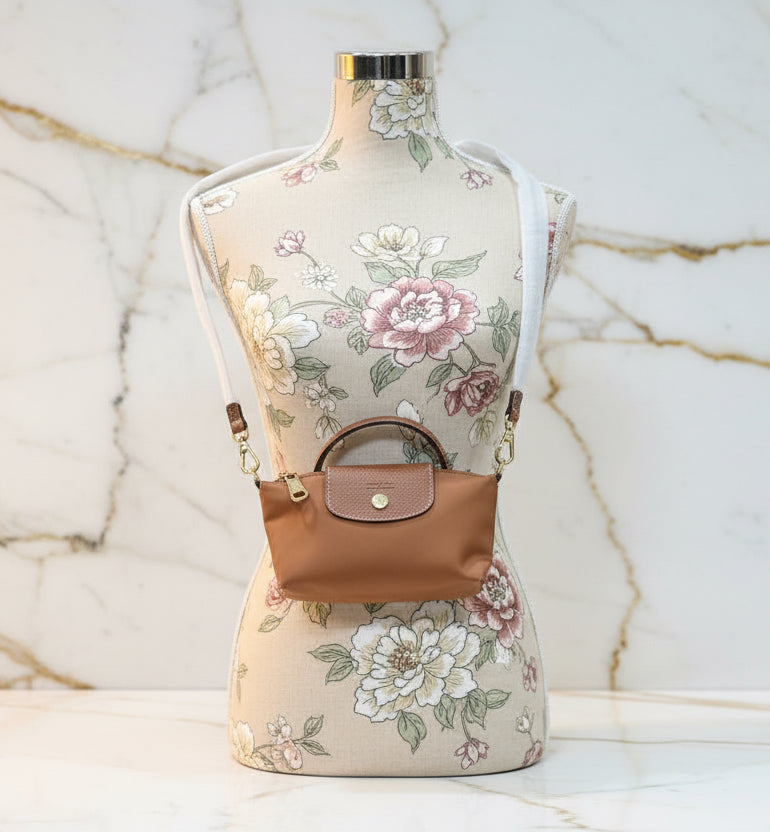 حقيبة لونغشامب مايكرو لو بلياج مع حزام - بني