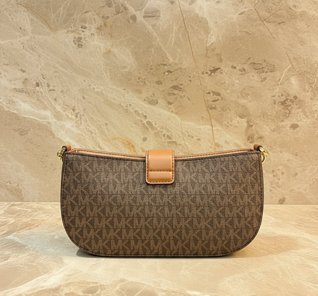 MICHAEL KORS CARMEN LEATHER POUCHETTE SHOULDER BAG ONLY