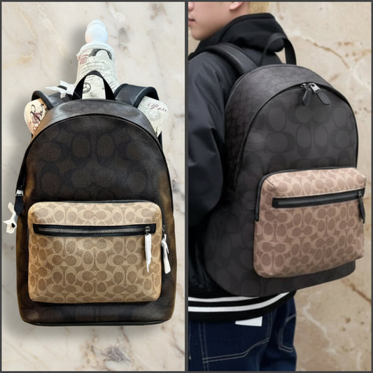 COACH MEN’S WEST BACKPACK IN BLOCKED SIGNATURE CANVAS