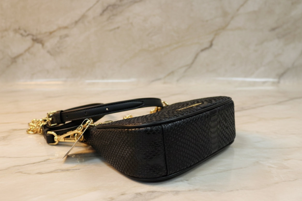 MICHAEL KORS MINI CORA CHAIN SHOULDER BAG/CROSSBODY BAG - BLACK