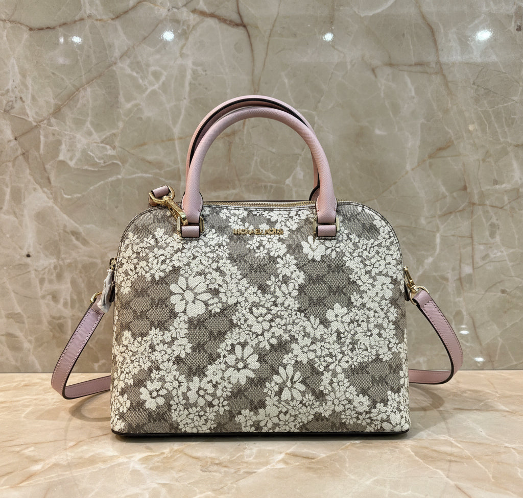MICHAEL KORS CINDY SATCHEL DOME MEDIUM - SPRING FLORAL PRINT