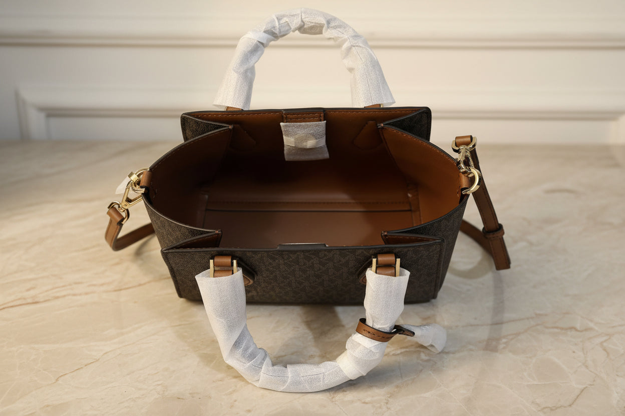 MICHAEL KORS SMALL DARIA 3 in 1 SATCHEL -  BROWN ACORN