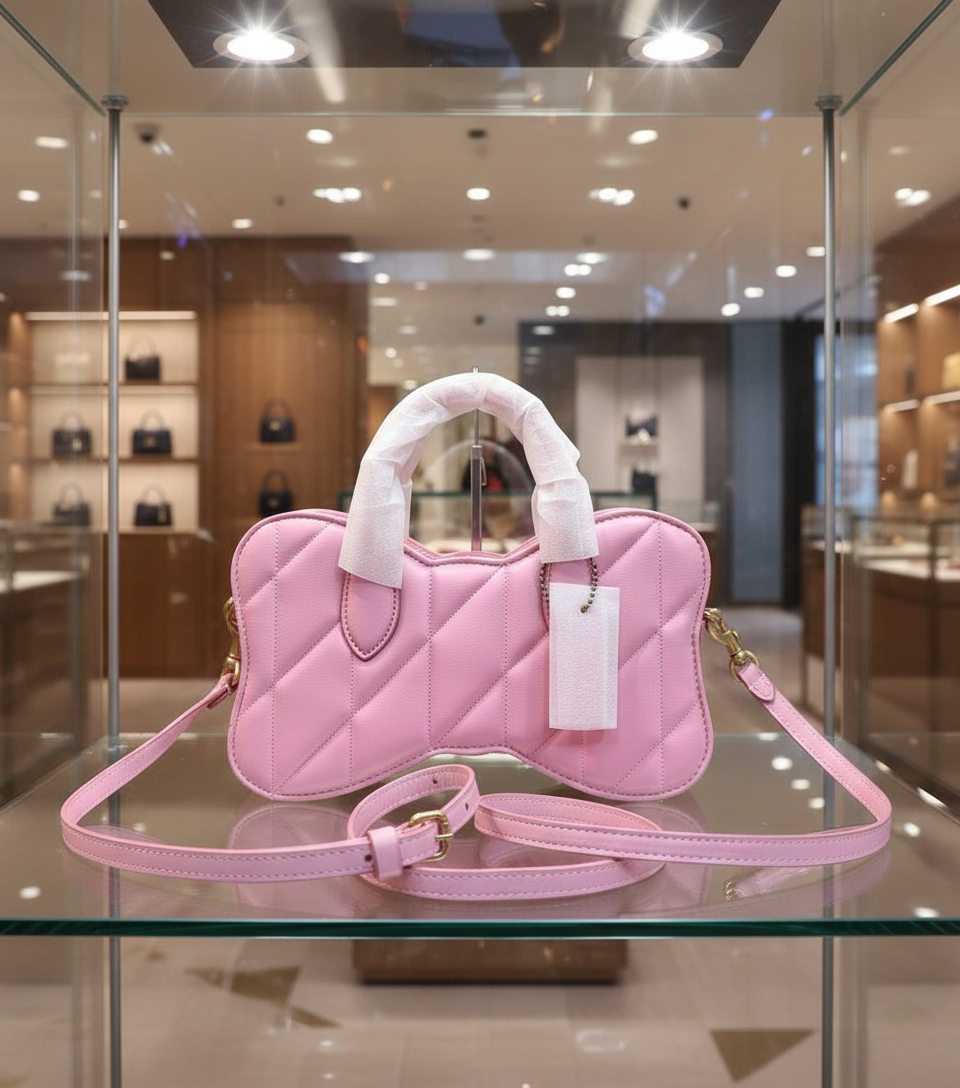 حقيبة كتف من قماش كوتش مزينة بتطريز