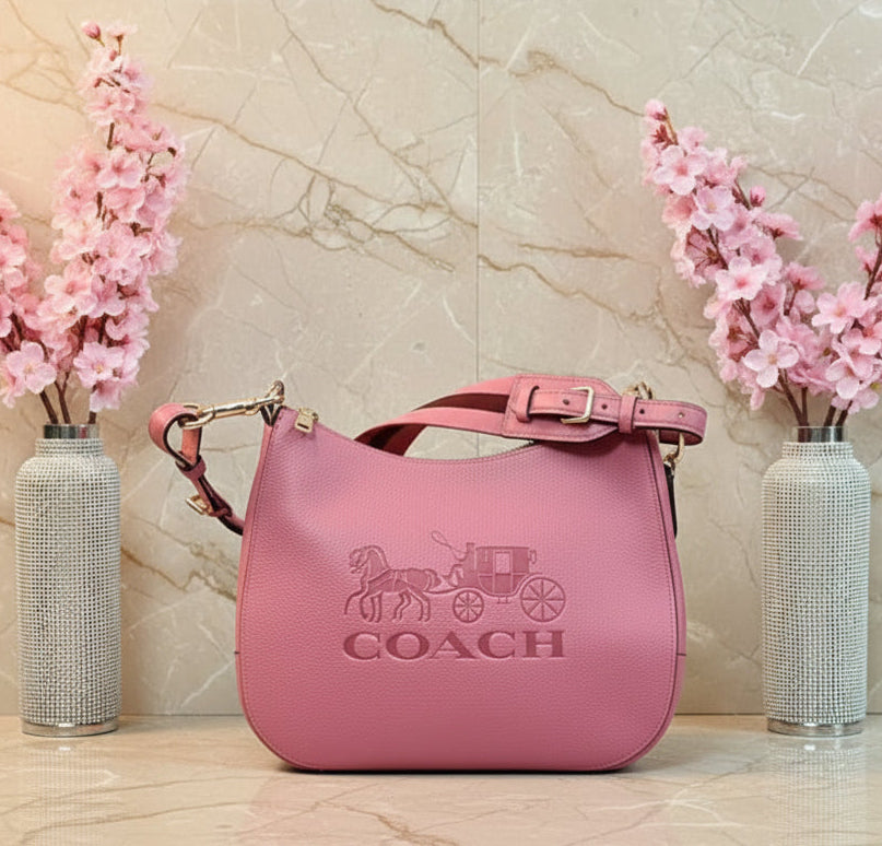 SALE‼️‼️COACH JES HOBO SHOULDER BAG - ROUGE/SILVER