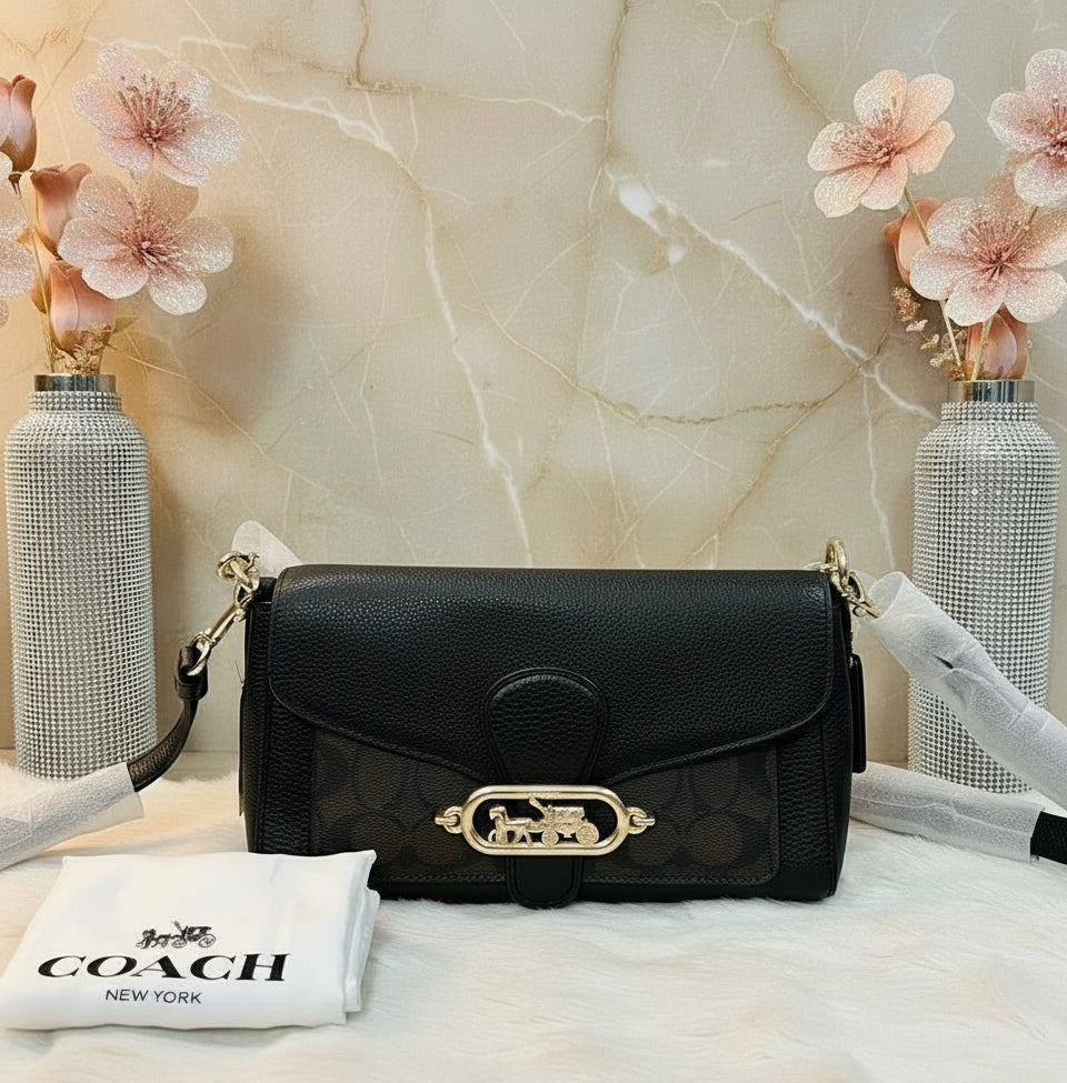 COACH JADE SHOULDER BAG/CROSSBODY BAG - SIGNATURE CANVAS & PEBBLE LEATHER