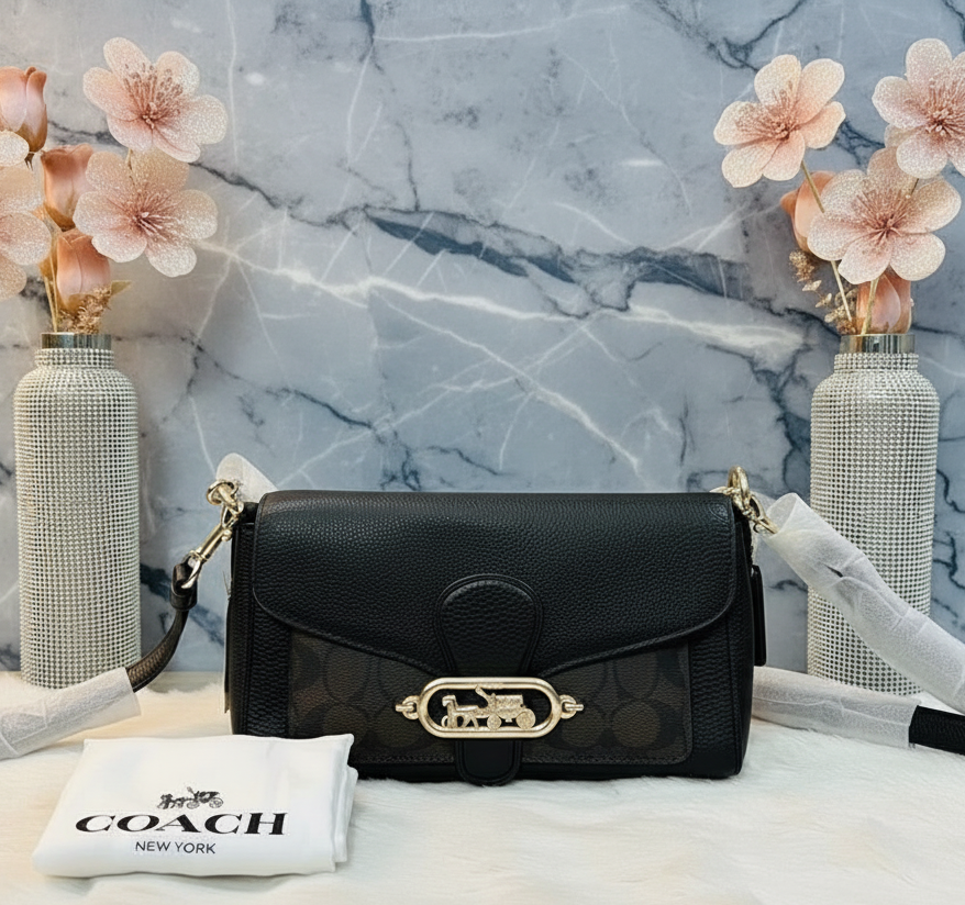 COACH JADE SHOULDER BAG/CROSSBODY BAG - SIGNATURE CANVAS & PEBBLE LEATHER