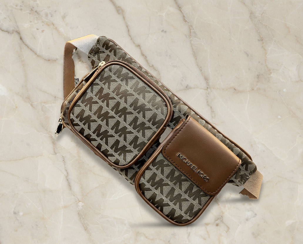 MICHAEL KORS HANOVER MEDIUM JACQUARD BELTBAG/BODY BAG