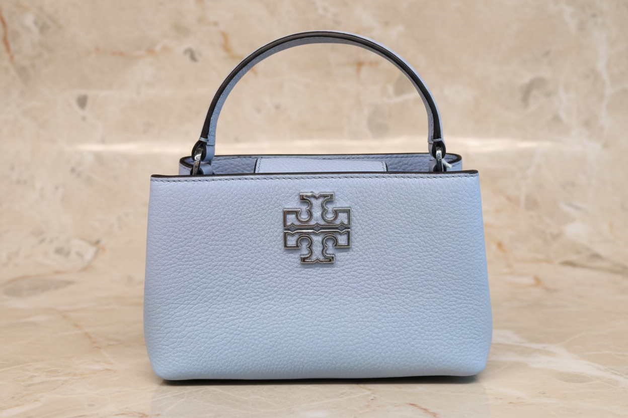 TORY BURCH MICRO BRITTEN SATCHEL - SKY BLUE