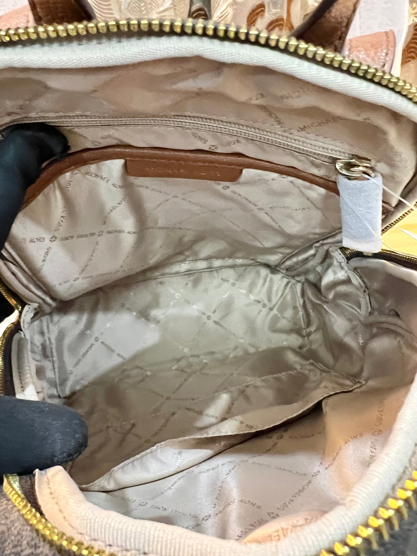 MICHAEL KORS MEDIUM ERIN BACKPACK - SIGNATURE BROWN/WHITE