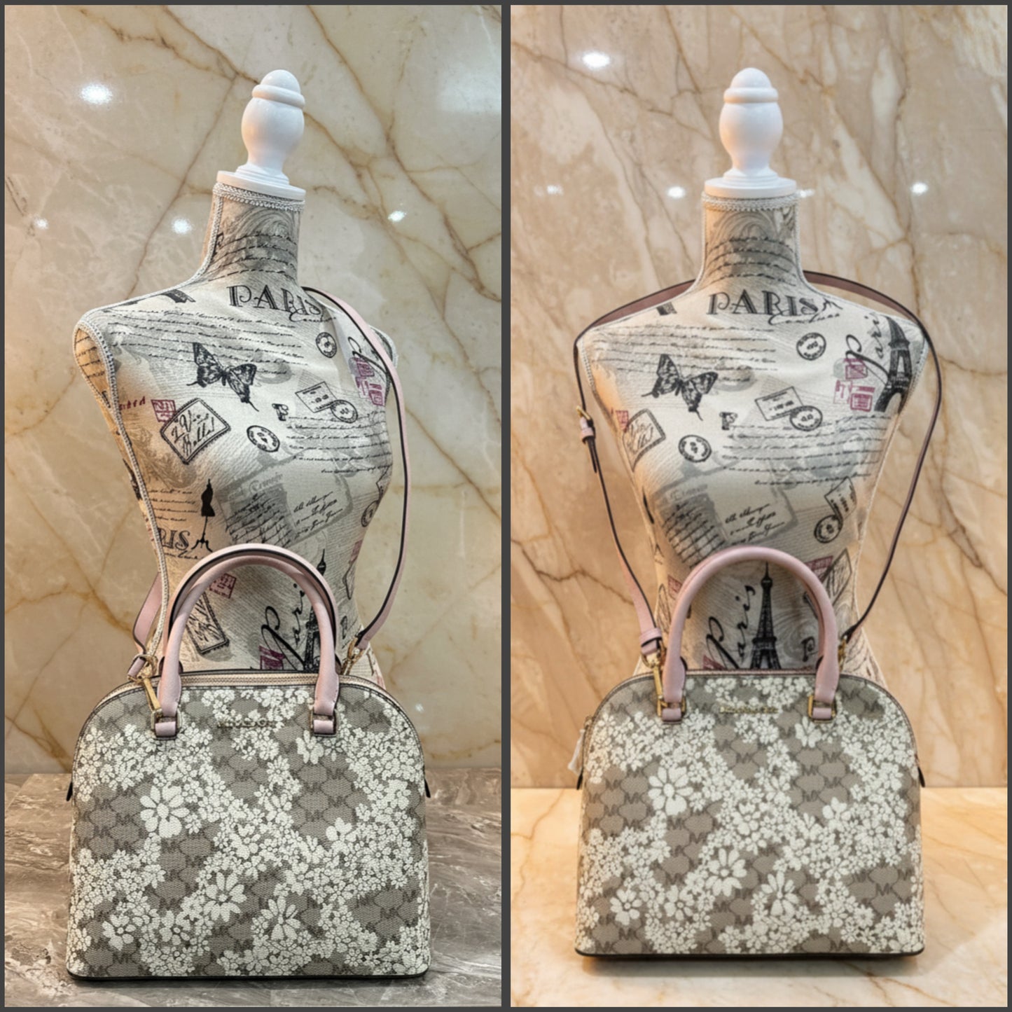 MICHAEL KORS CINDY SATCHEL DOME MEDIUM - SPRING FLORAL PRINT