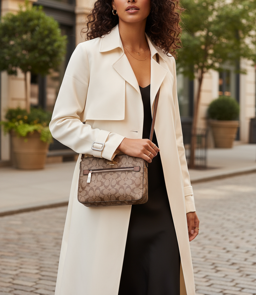 COACH GALLERY FILE CROSSBODY IN SIGNATURE CANVAS - KHAKI BROWN