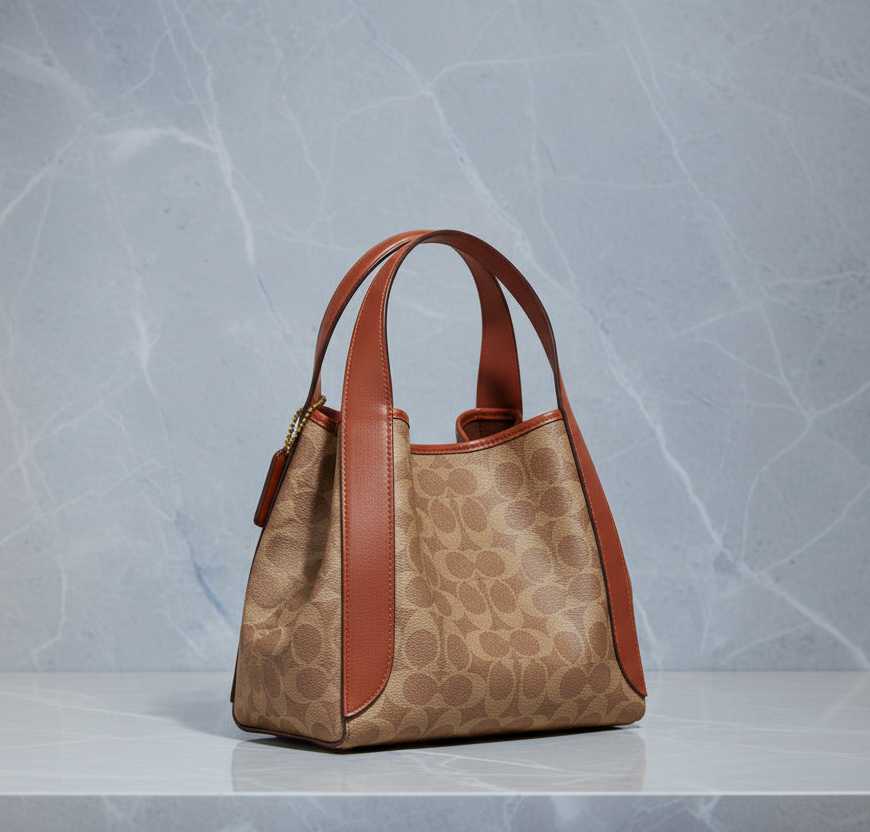 COACH HADLEY HOBO 21 - SIGNATURE CANVAS TAN RUST