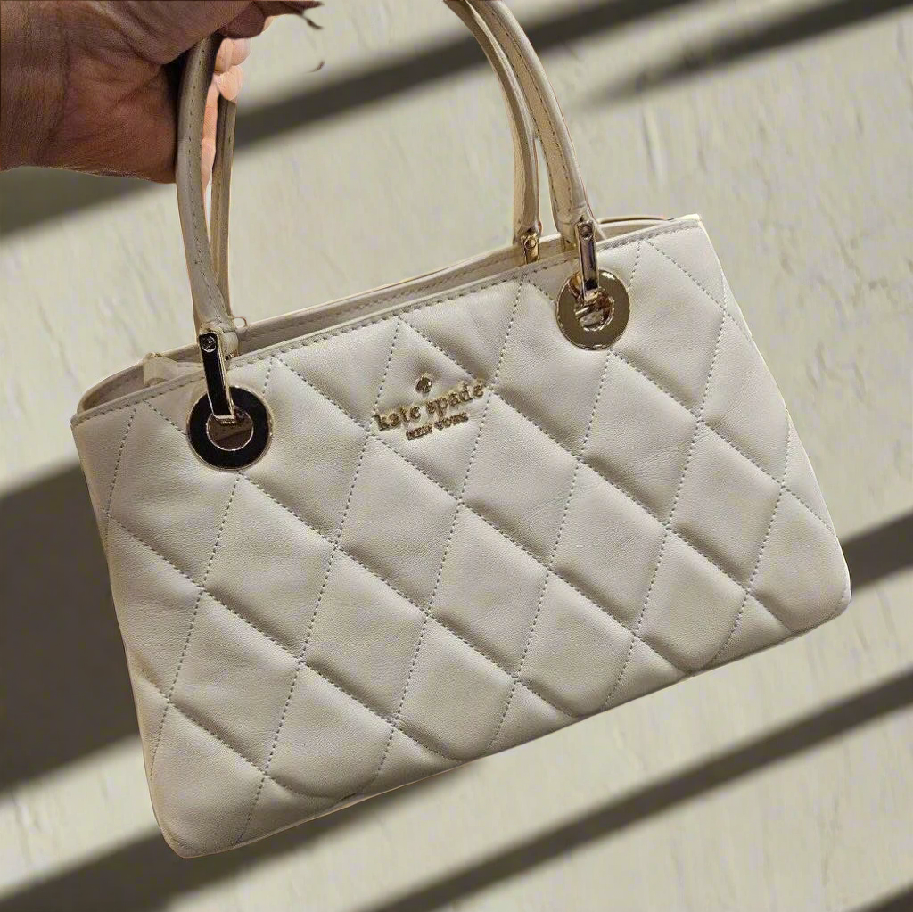 Kate Spade Carey Quilted Satchel Small - White