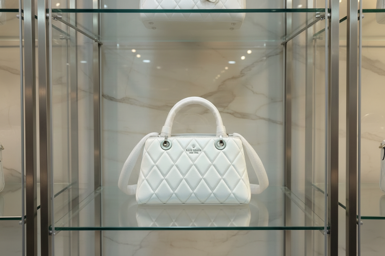 KATE SPADE CAREY QUILTED SATCHEL SMALL - WHITE