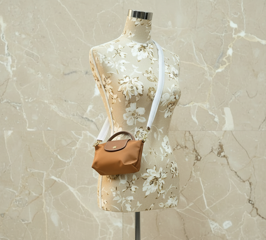 حقيبة لونغشامب مايكرو لو بلياج مع حزام - بني