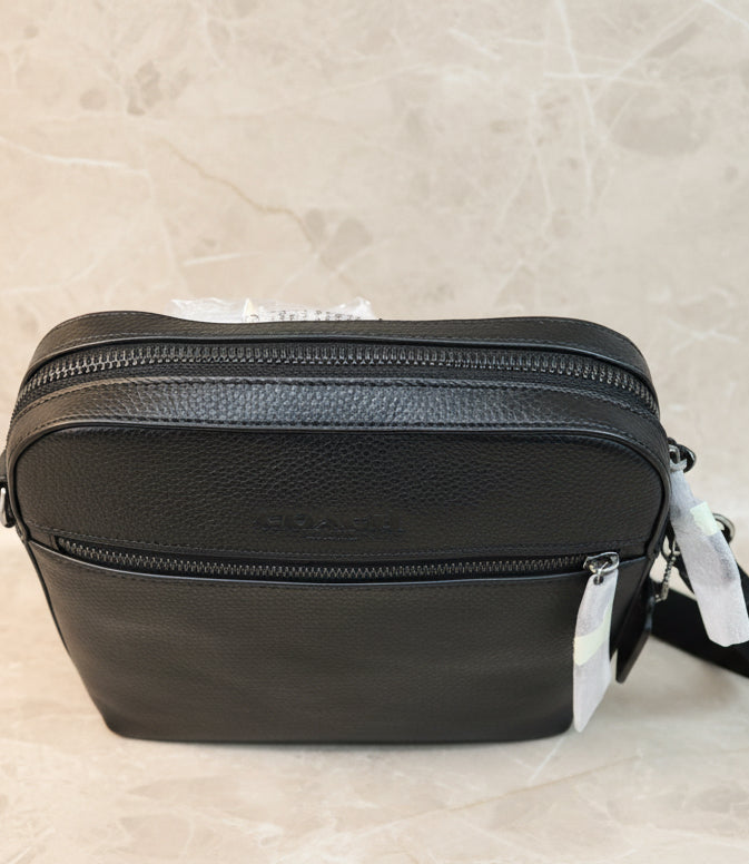 COACH HOUSTON FLIGHT BAG - SMOOTH LEATHER BLACK