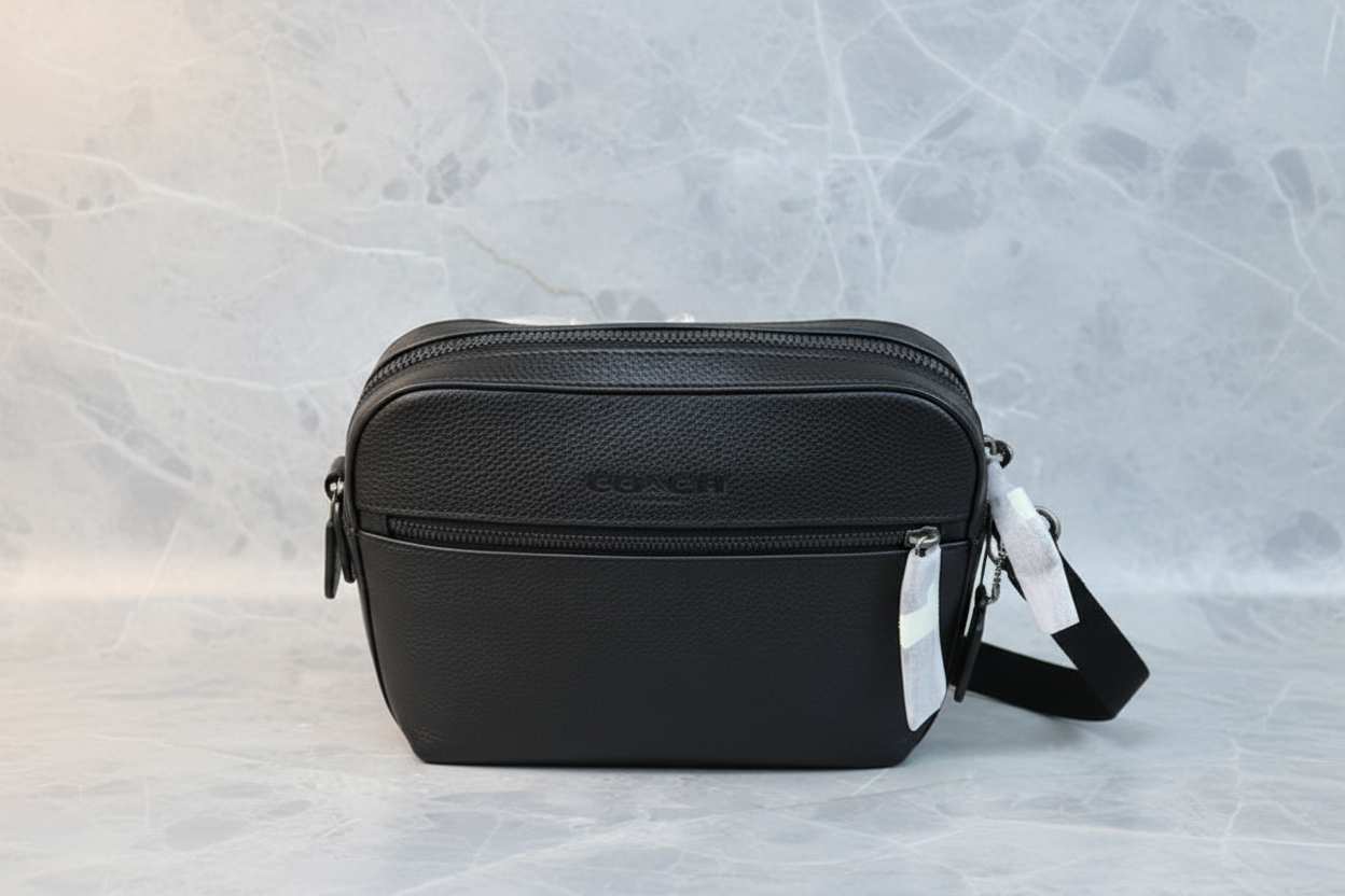 COACH HOUSTON FLIGHT BAG - SMOOTH LEATHER BLACK