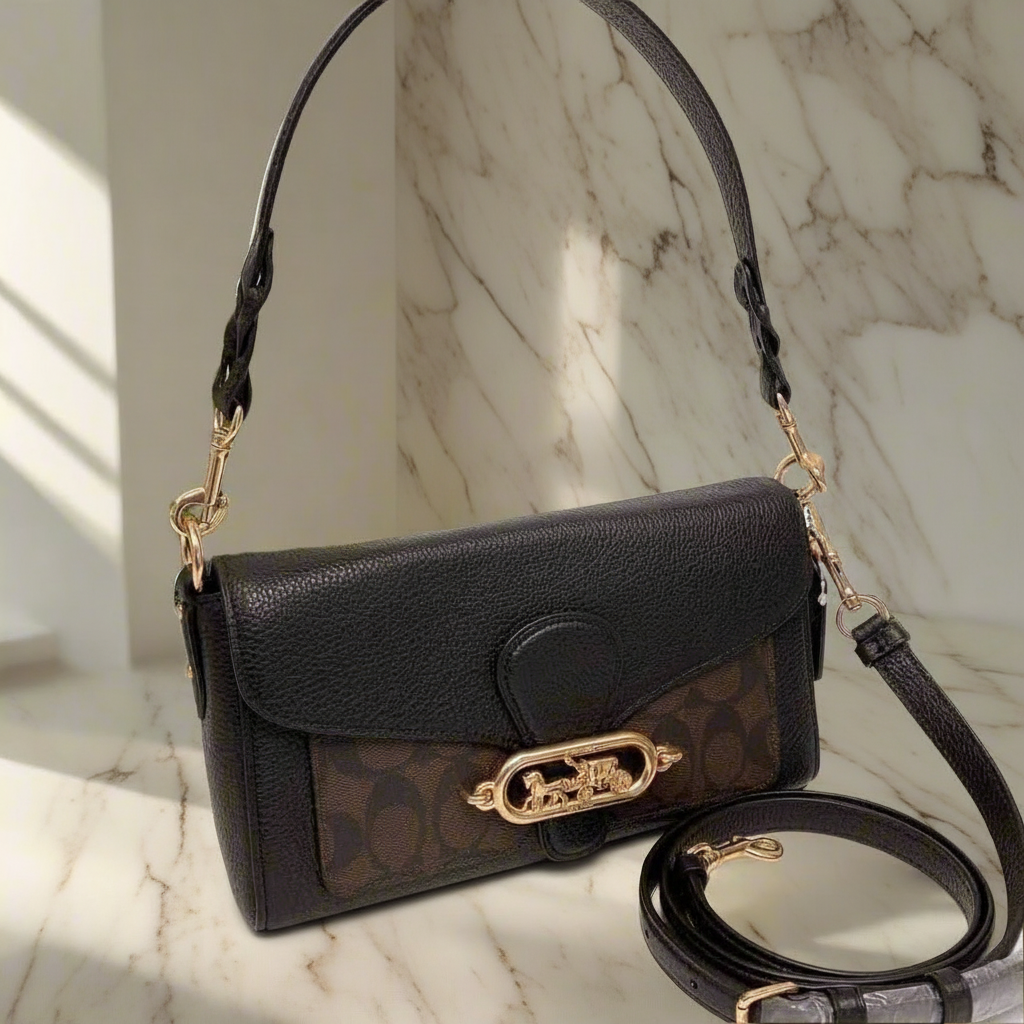 COACH JADE SHOULDER BAG/CROSSBODY BAG - SIGNATURE CANVAS & PEBBLE LEATHER