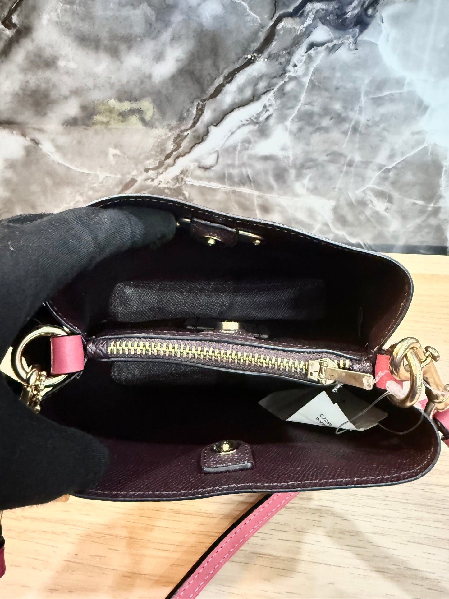 COACH MINI TOWN BUCKET - SIGNATURE COATED CANVAS & SMOOTH LEATHER