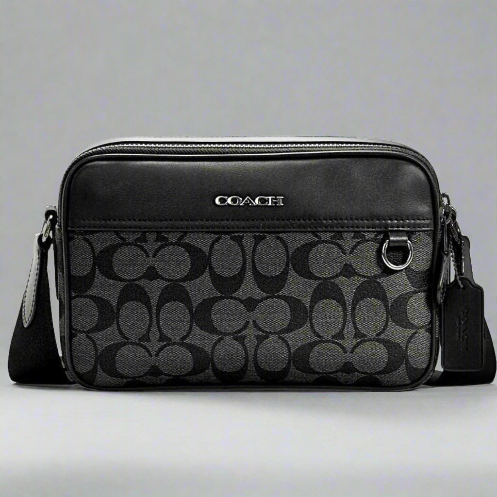 COACH GRAHAM CROSSBODY - SIGNATURE COATED CANVAS/CHARCOAL BLACK