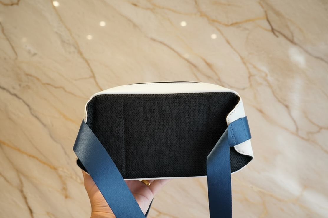 COACH EDGE BODYBAG/CHEST BAG COLORBLOCK BLUE & SIG CHARCOAL BLACK - WITH COAC PATCH