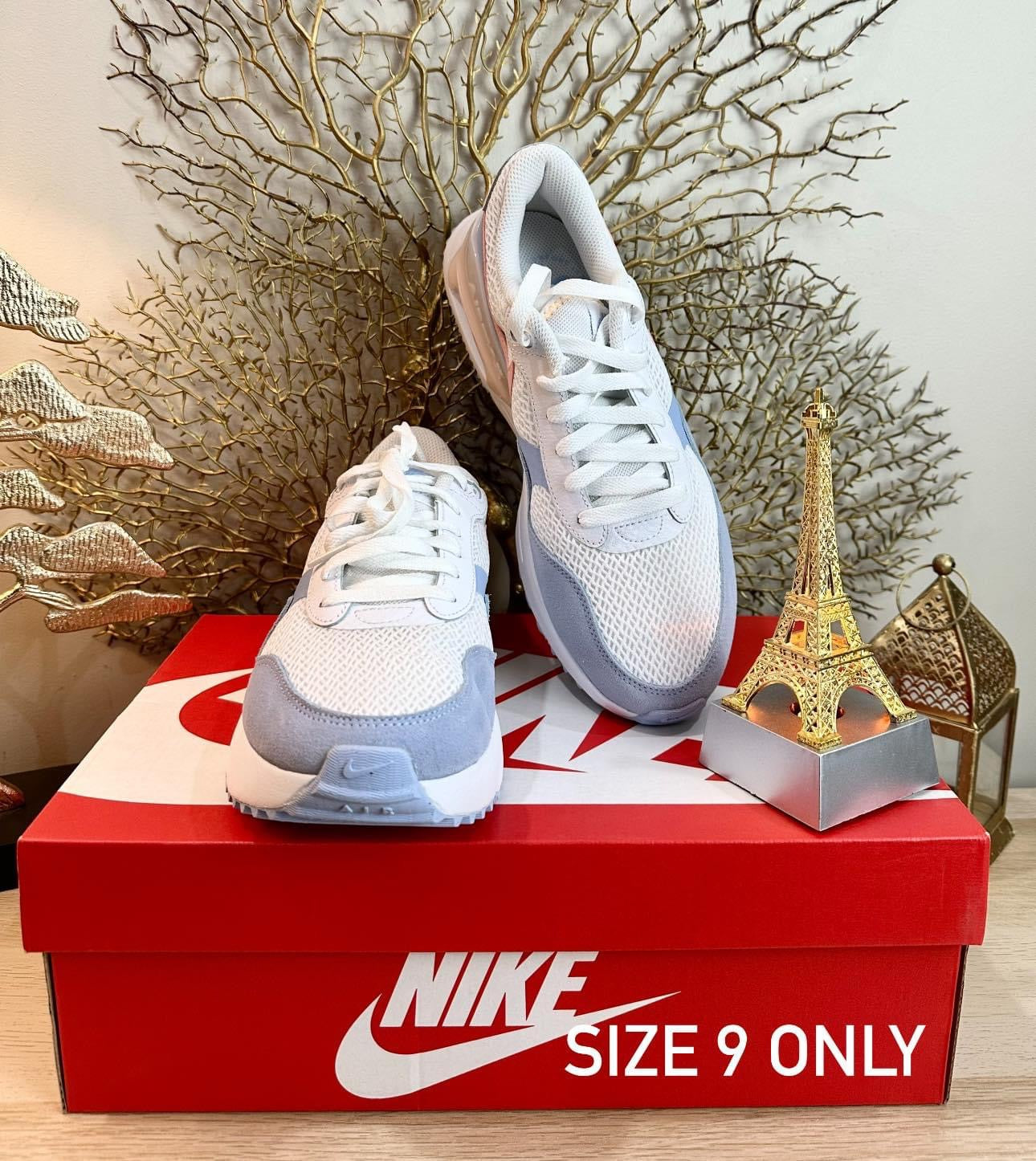 NIKE AIR MAX SYSTM WOMEN’S SHOES - SIZE: US 9/EURO 40.5/26 CM - WHITE PINK BLOOM COBALT BLISS