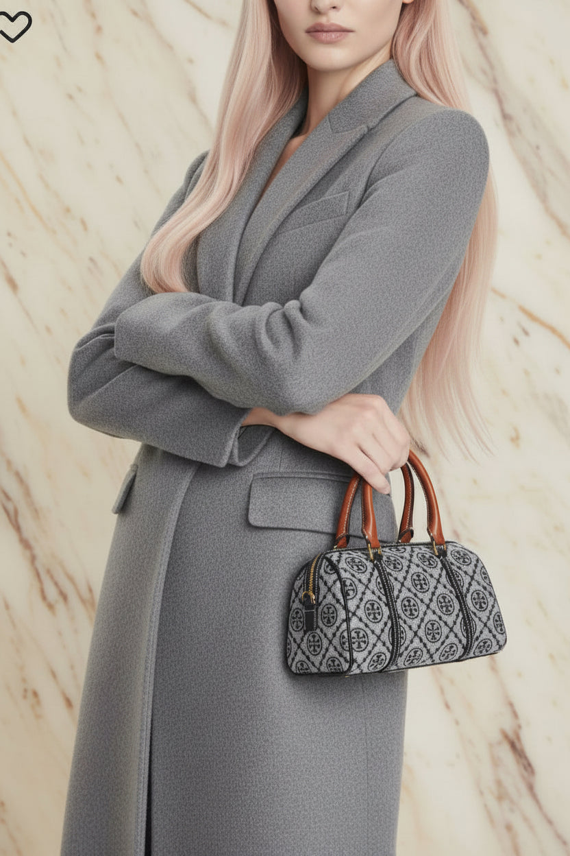 TORY BURCH PETITE BARREL/XBODY - T MONOGRAM NAVY BLUE