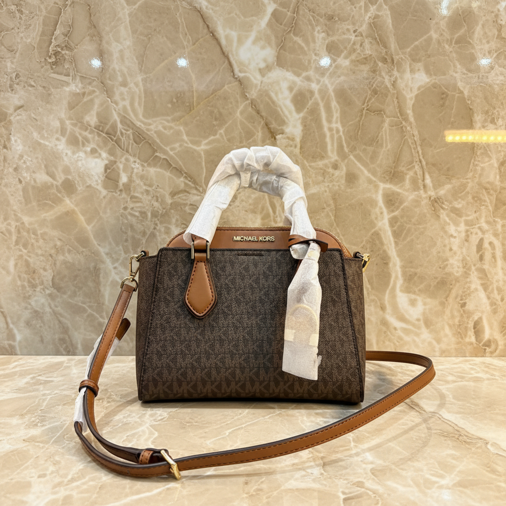 MICHAEL KORS SMALL DARIA 3 in 1 SATCHEL -  BROWN ACORN