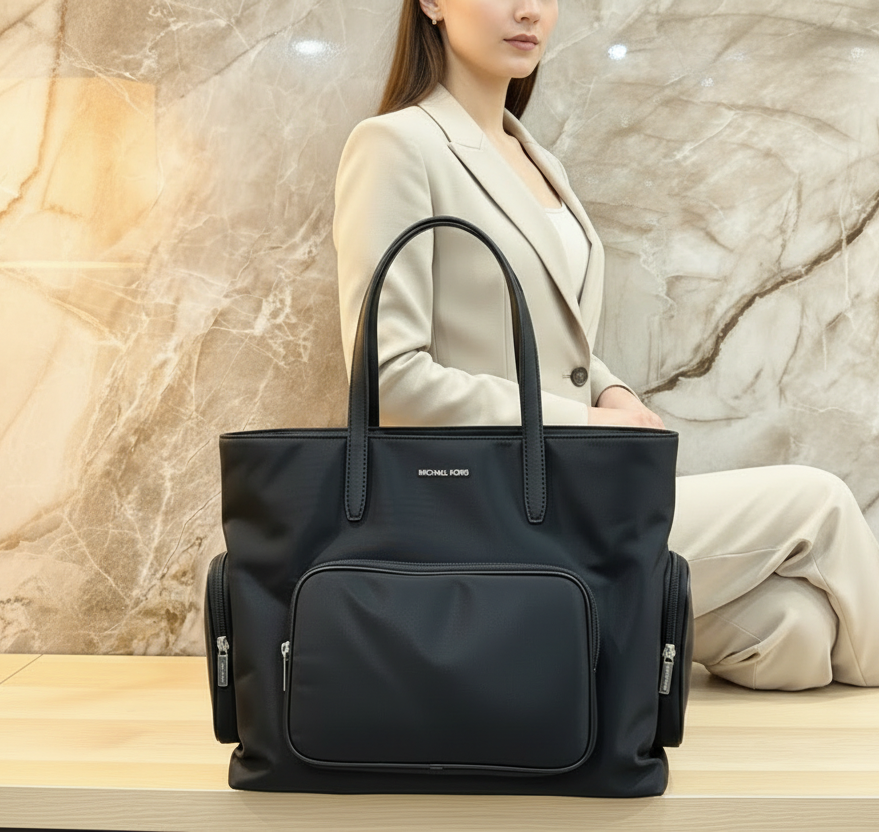 حقيبة مايكل كورس كاي للكمبيوتر المحمول - كبيرة - سوداء