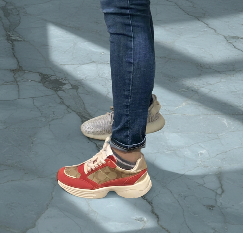 COACH JACQUARD SNEAKERS - SIG BROWN/RED